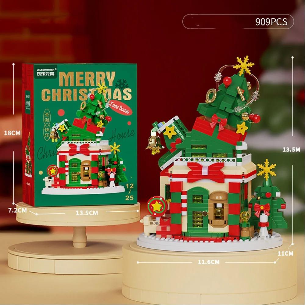 Regali di Natale Serie Micro Blocchi da Costruzione Babbo Natale Renna Puzzle Mattoncini da Assemblare Decorazione da Tavolo Giocattoli Bambini