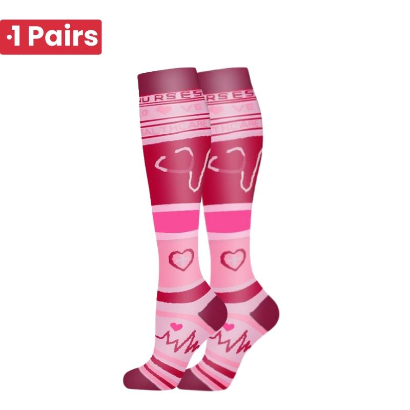 1Pairs 58 StylesNew Flower Animals Compression Socks for Leggings Breathable Running Pressure Soccer Adult Socks Pressure Socks