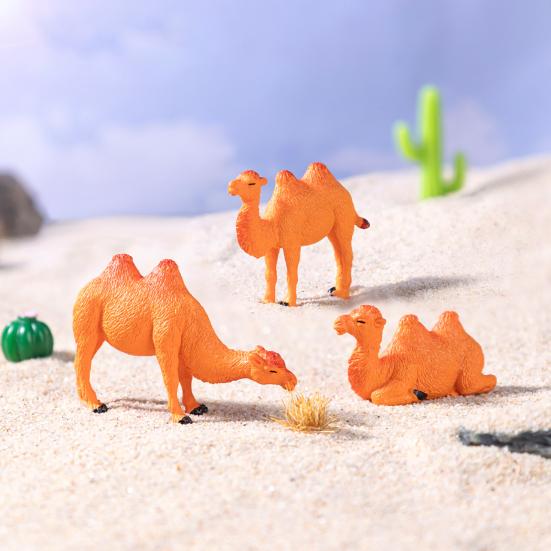 3 Pcs Mini Camel Ornaments Miniature Camel Figurines Desktop Decoration Mini Animal Statues for Micro Landscapes DIY Crafts