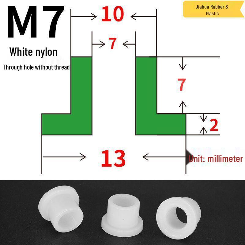 T-förmige Nylon-Dichtungsscheibe M3-M35 Gewinde Isolierabstandshalter