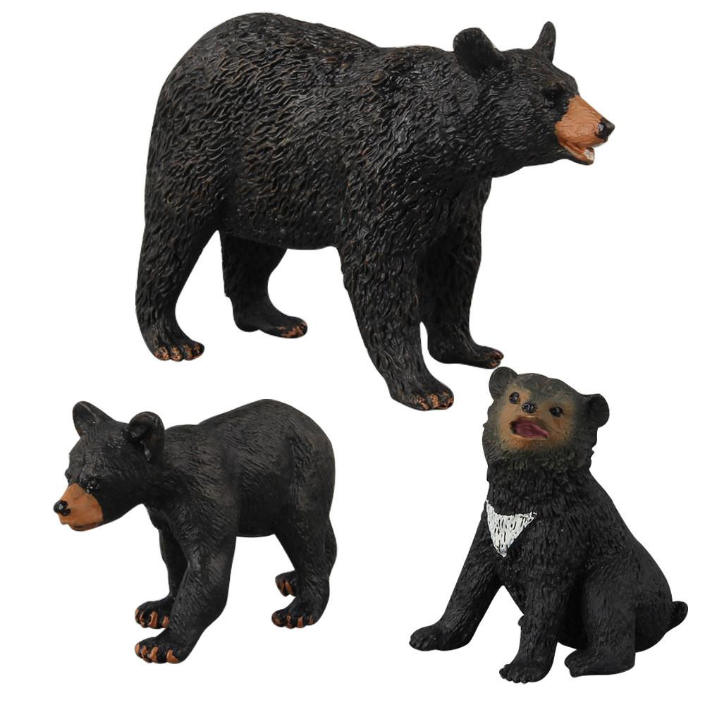 Black Bear Model Toy With Realistic For Childrens Play And Collecting