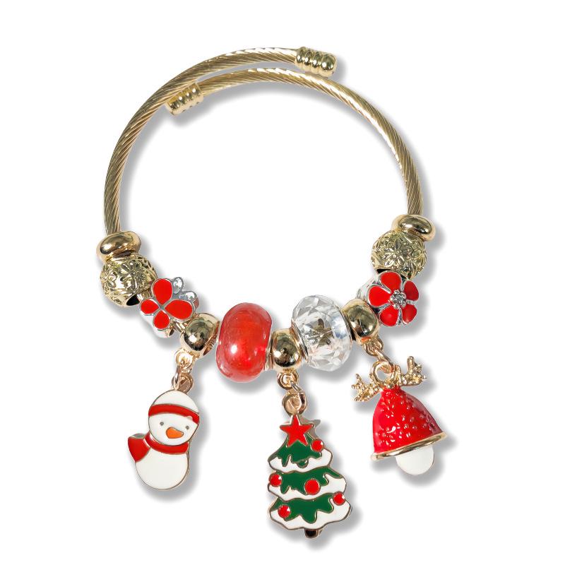 Pandora Christmas Charm Bracelet with Santa, Tree, and Reindeer Beads