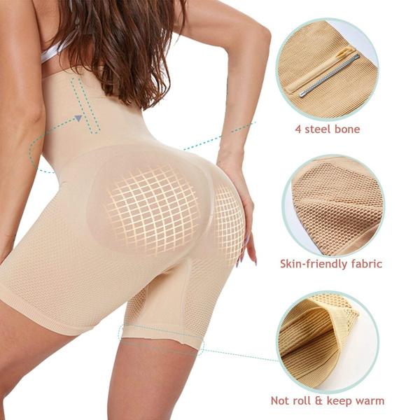 

Жиросжигающее нижнее белье с высокой талией, формирующее фигуру, бесшовное, с контролем живота, формирующие брюки 4XL бежевый