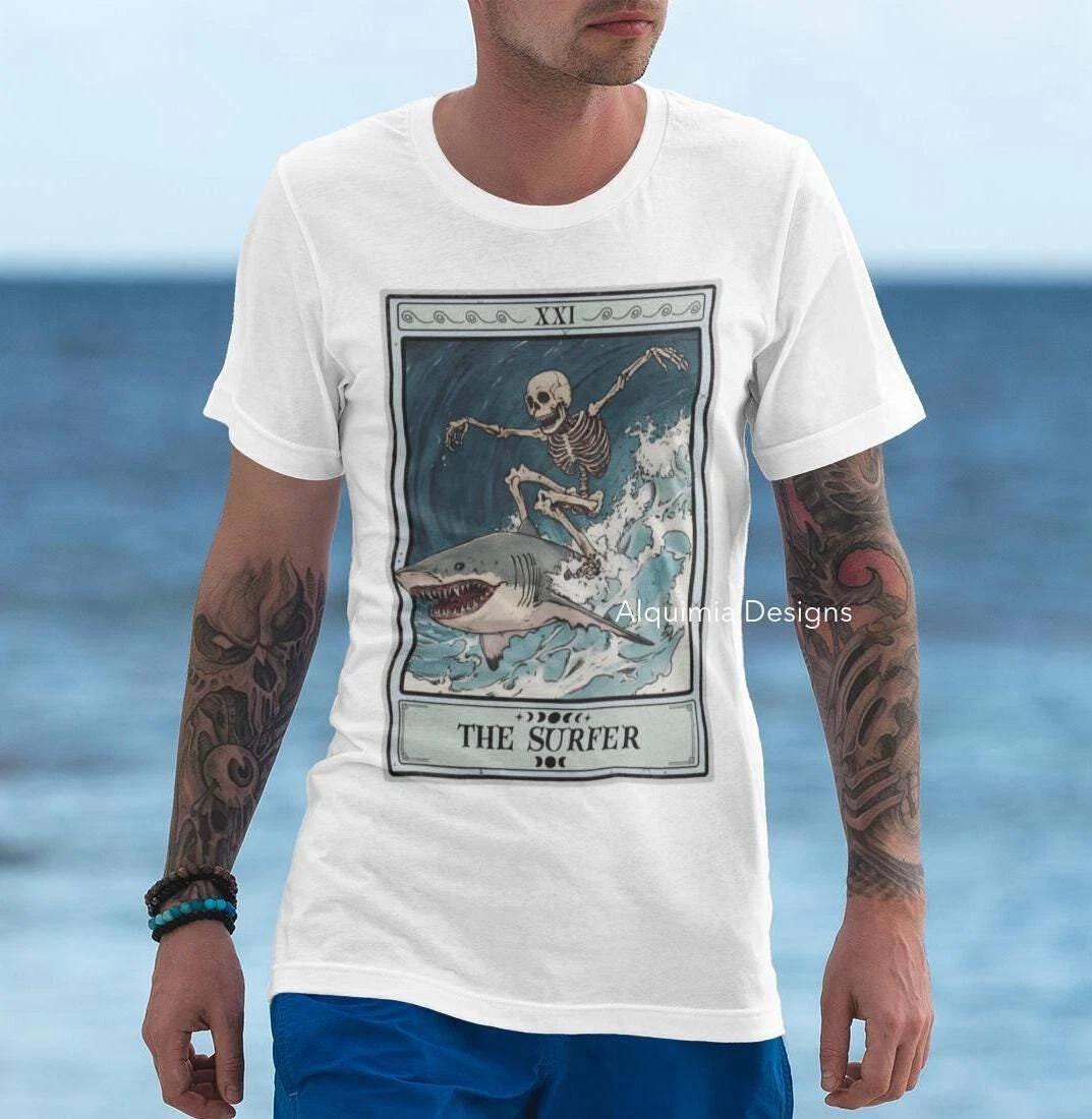 The Surfer Tarot Card Shirt, Surfing T-shirt Beach Lover Ocean Life Surfer Gifts S