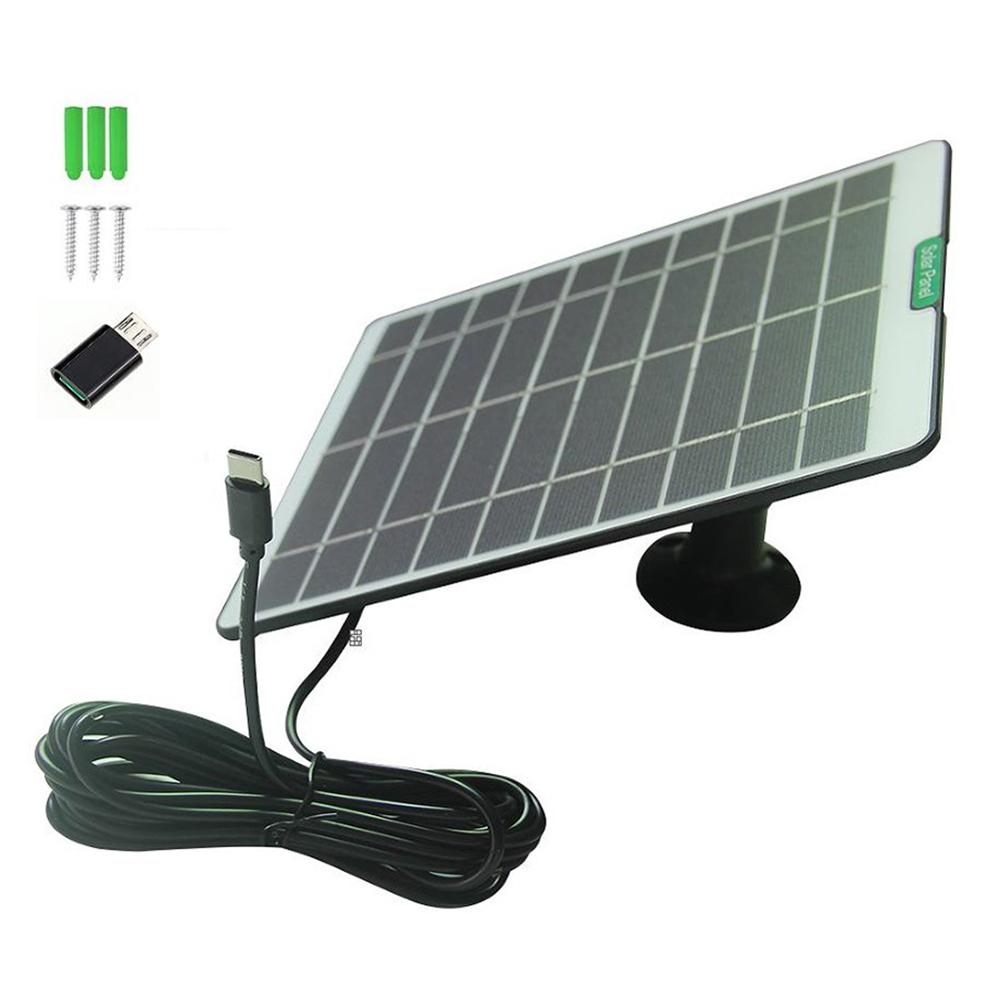 5W 5V Solar-Ladepanel für Sicherheitskamera Türklingel Typ-C Schnittstelle Hohe Effizienz