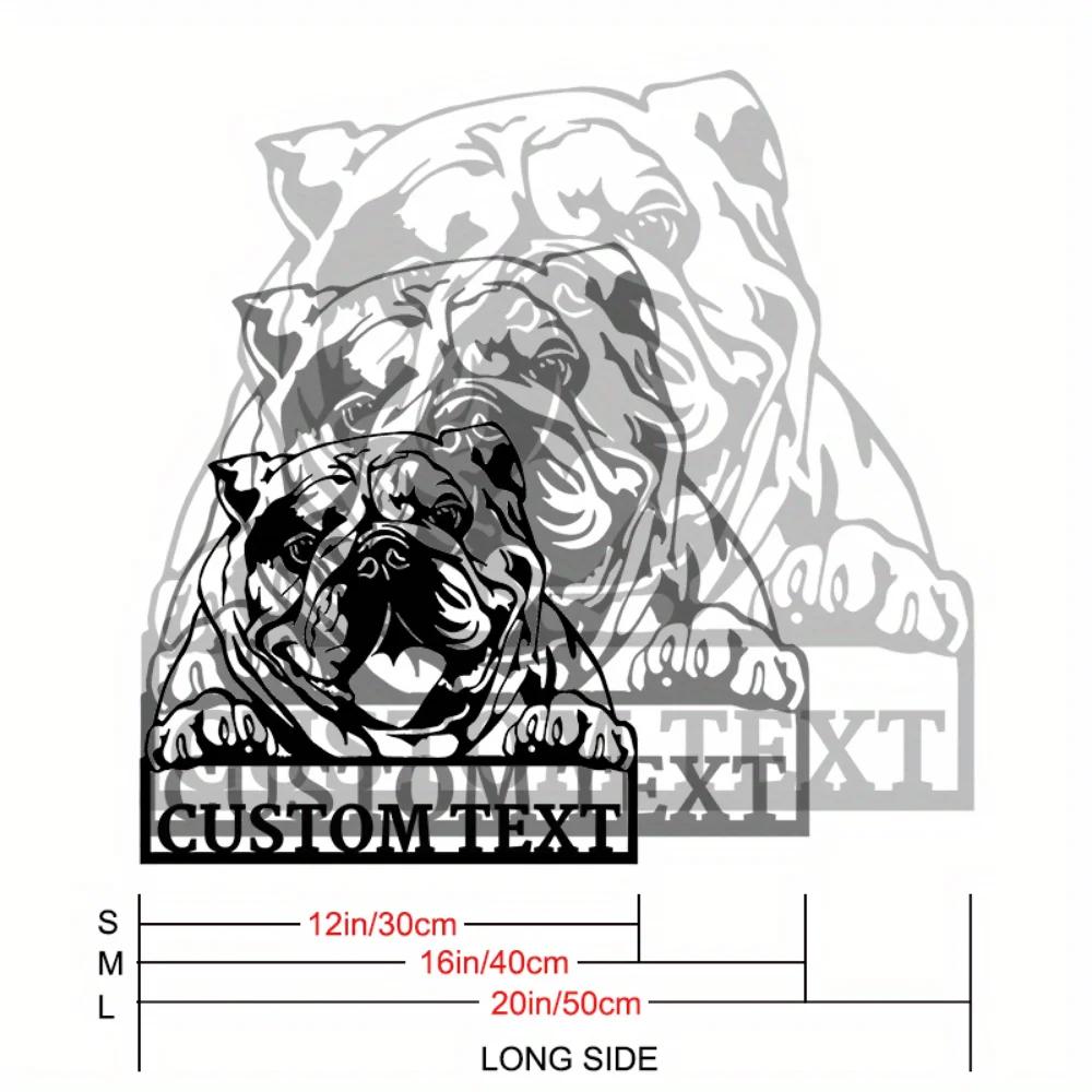 Custom Metal Wall Art American Bulldog Sculpture Indoor Hanging Decor Dog Lover Gift
