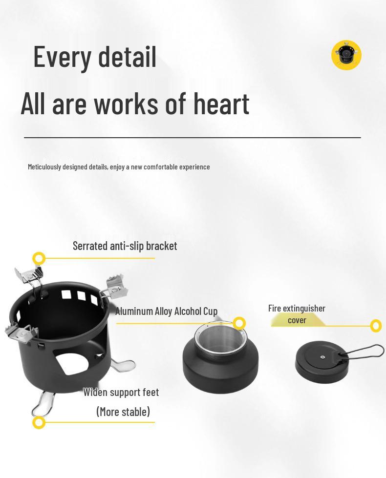 Ultra-Light Portable Alcohol Stove for Outdoor Use