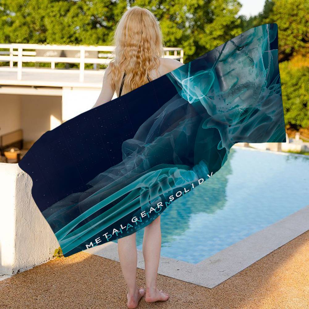 

Tactical Espionage Game M-Metal Gear Microfiber Printed Beach Towel Mountain Climbing Beach Swimming Running Absorbent Towel W30*H60(CM)