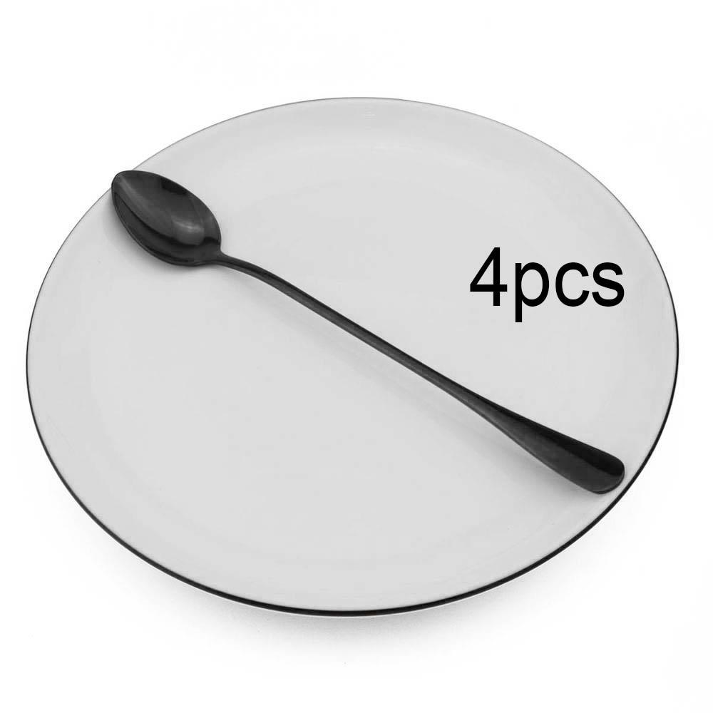 Colorful Long Handled Teaspoons Juice Coffee Stirring Cutlery Stainless Steel Spoon Ice Cream Dessert Spoon Kitchen Accessories