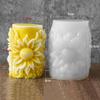 Sunflower Pillar Aroma Candle Silicone Mold DIY Daisy Flower Cylinder Handmade Soap Diffuser Drip Mold