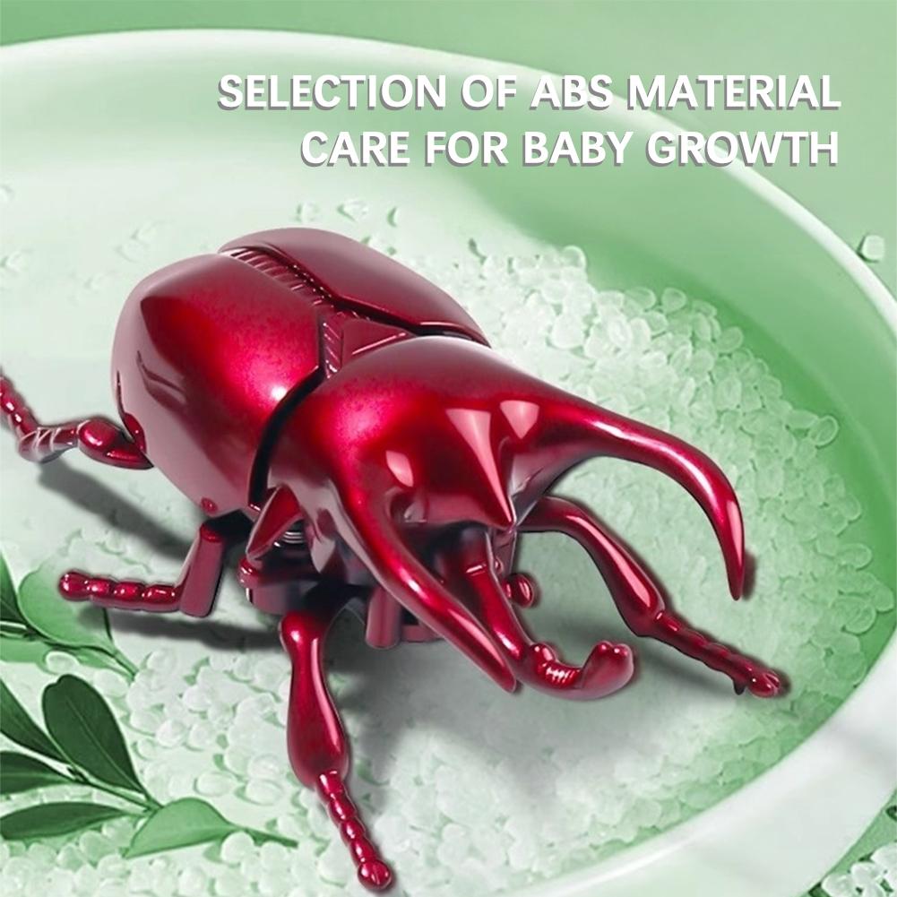 Clockwork Rhinoceros Beetle Toy Insect Crawling Pets Model Realistic Movement Collection Nature Lover'S Gift For Children