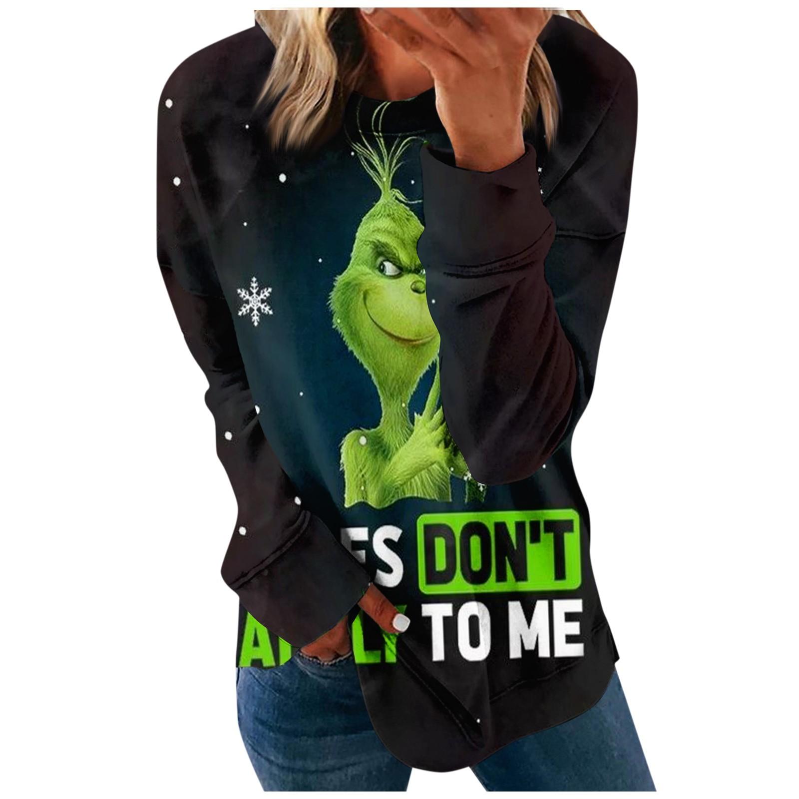 

Women s Fashion Casual Loose Printed Round Neck Pullover Long Sleeve Top XXXL Темно-синій