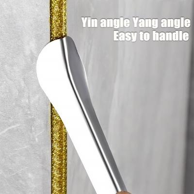 Putty Knife Paint Scraper Blade Drywall Corner Corner Ceramic Tile Grout Remover Water Scraper Floor Tool,Silvery