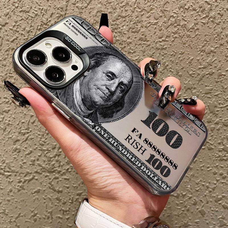 Dollar Bill Graphic Laser Phone Case For iPhone 17 16 15 14 Pro Max Plus 13 Mini 12 11 Pro Max 17 Air Shockproof Back Covers