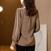 Spring Autumn Solid Color V-neck Long Sleeve Fashion Shirt Women High Street Casual Loose Lacing Cardigan Elegant All-match Tops