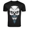 Bearded Skull Mustache Graphic T-Shirt Gothic Skeleton Tee
