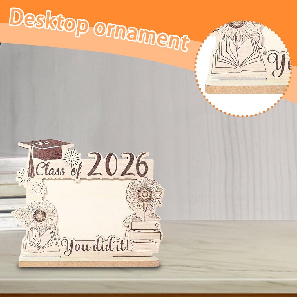 Graduation Wooden Photo Frame, Handwritten Message, Photo, Friendship, Commemorative Graduation Decoration, Ornament