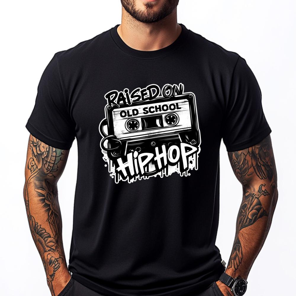 

Raised On Old School Anniversary Cassette Graffiti Graphic Shirts Men Female Cheap Creative - Men s Summer Cotton Graphic Tee S разноцветный