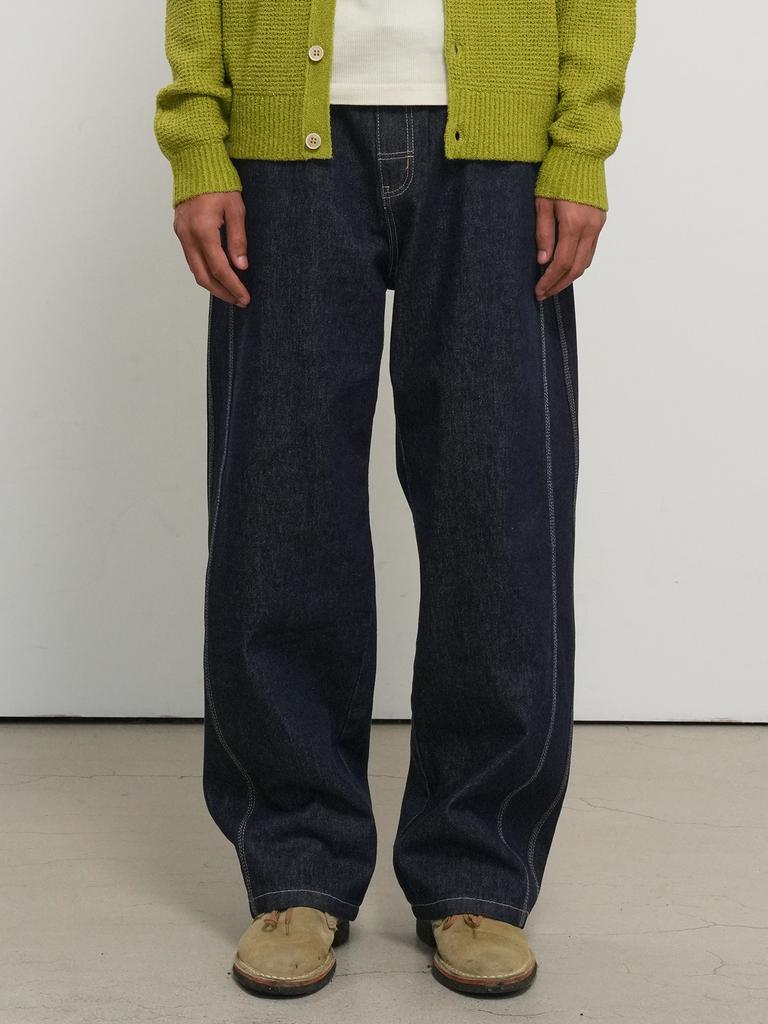 GENERALIDEA Man Curved Denim Pants [Indigo] / Gf1Mpt006