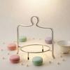 Dessert Stand with Handle Silver Stainless Steel Cake Stand Single Tier Dessert Riser Sturdy Easy to Clean for Bakers