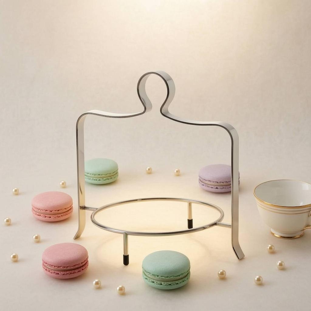 Dessert Stand with Handle Silver Stainless Steel Cake Stand Single Tier Dessert Riser Sturdy Easy to Clean for Bakers