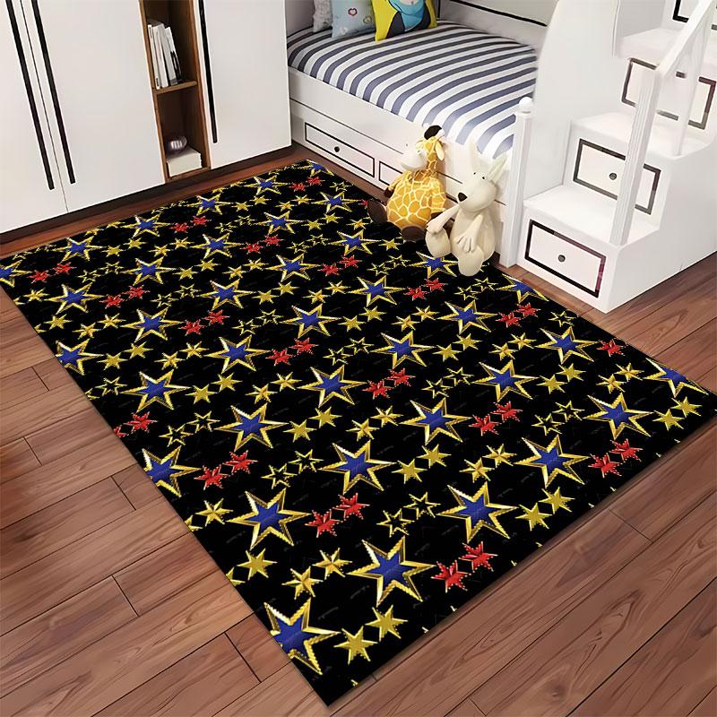 Colorful Stars Design Carpet suitable as a non-slip mat for the living room or bedroom sofa