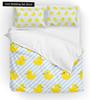 Cartoon Yellow Duck King Queen Duvet Cover Farm Lovely Animal Bedding Set Blue Bubble Quilt Cover Soft Polyester Comforter Cover
