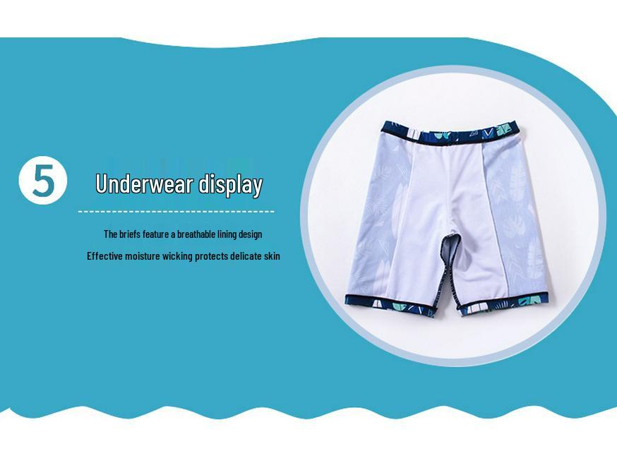 Boys' Dinosaur Quick-Dry Two-Piece Swimsuit with Sun Protection