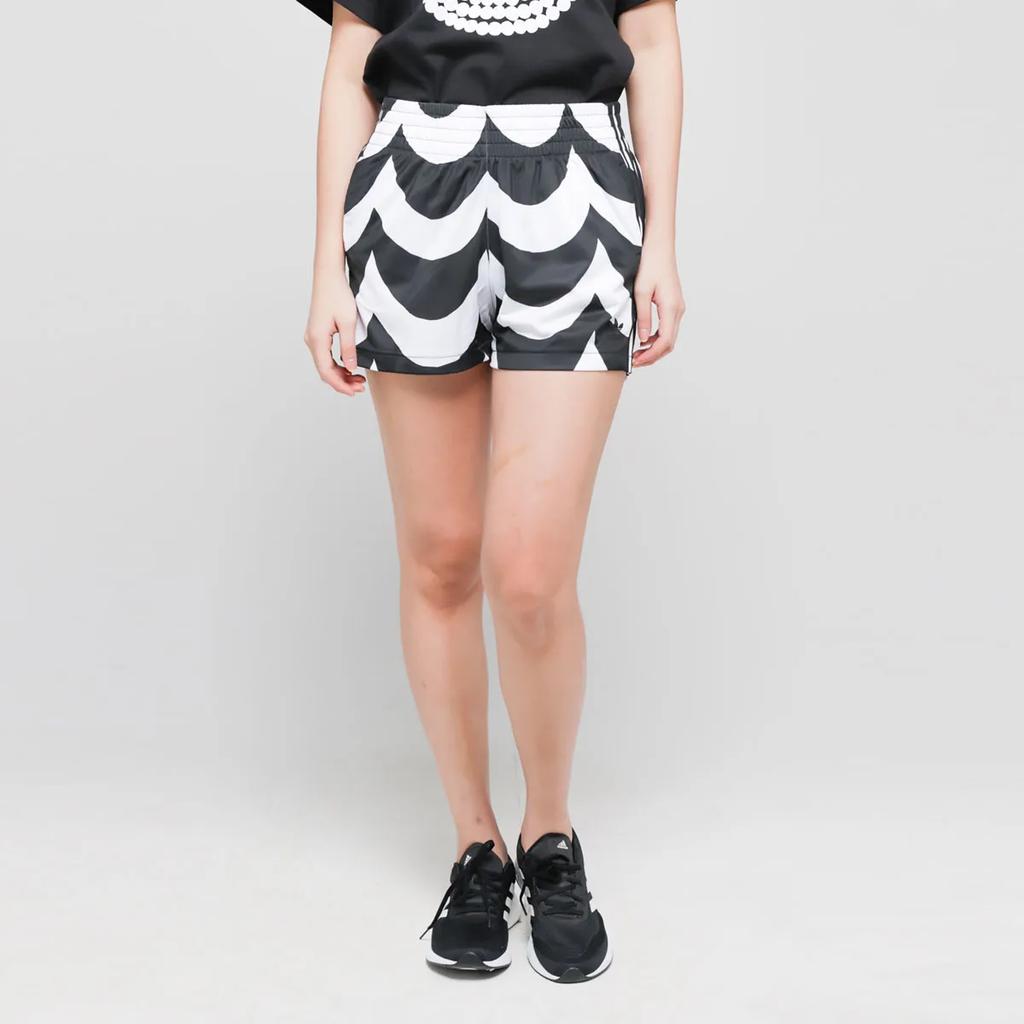 Adidas Originals Marimekko Comfortable Sports Embroidered Breathable Casual Shorts Women Shorts Black White H20477