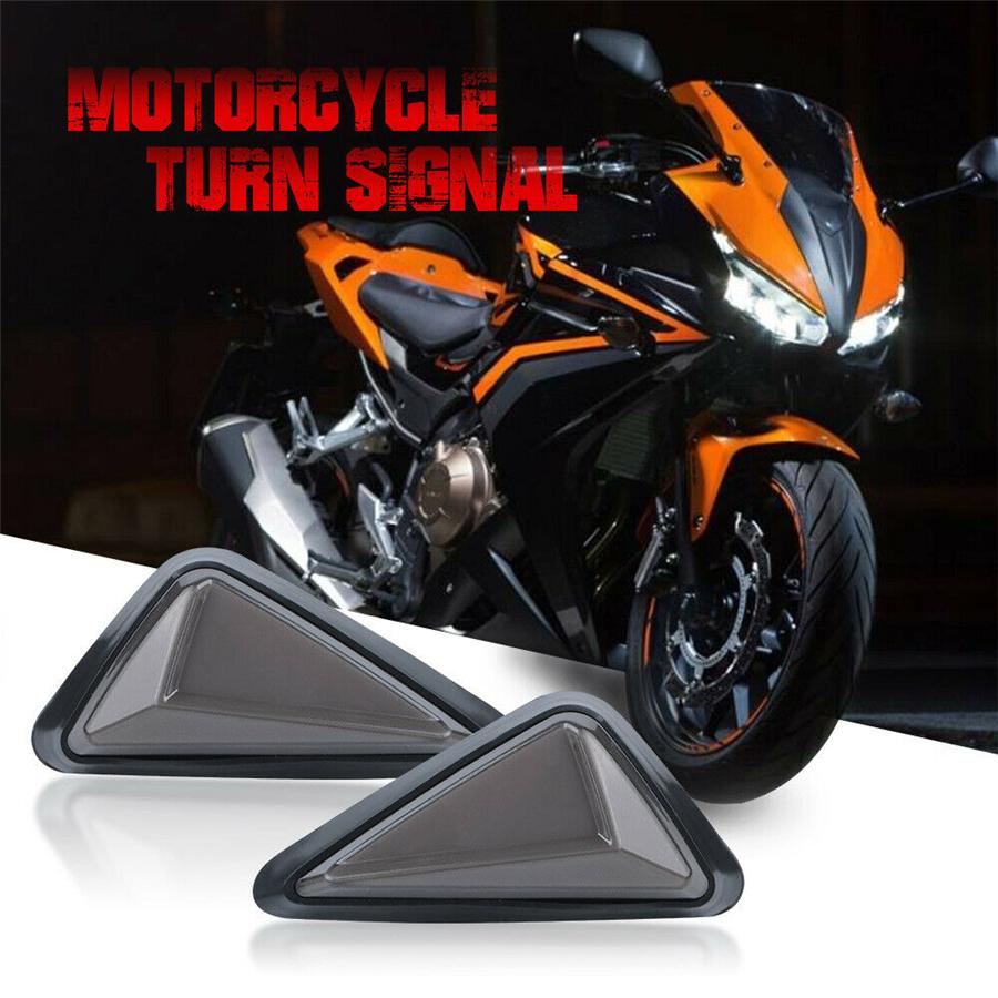 2pcs Motorcycle Triangle LED Turn SignalIndicator Light Braking Tail Light  Flush Mount For Yamaha Honda