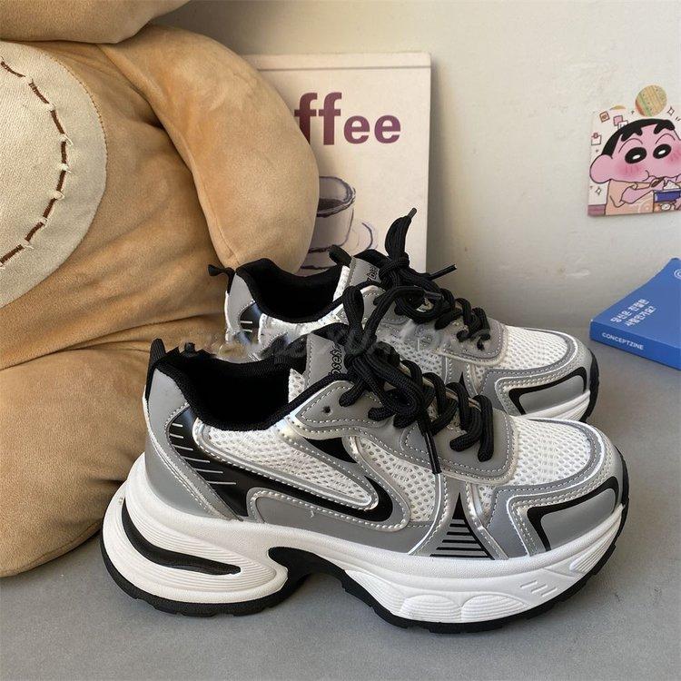Popular fried street platform dad shoes women increase ins tide 2025 new summer mesh breathable casual sports shoes