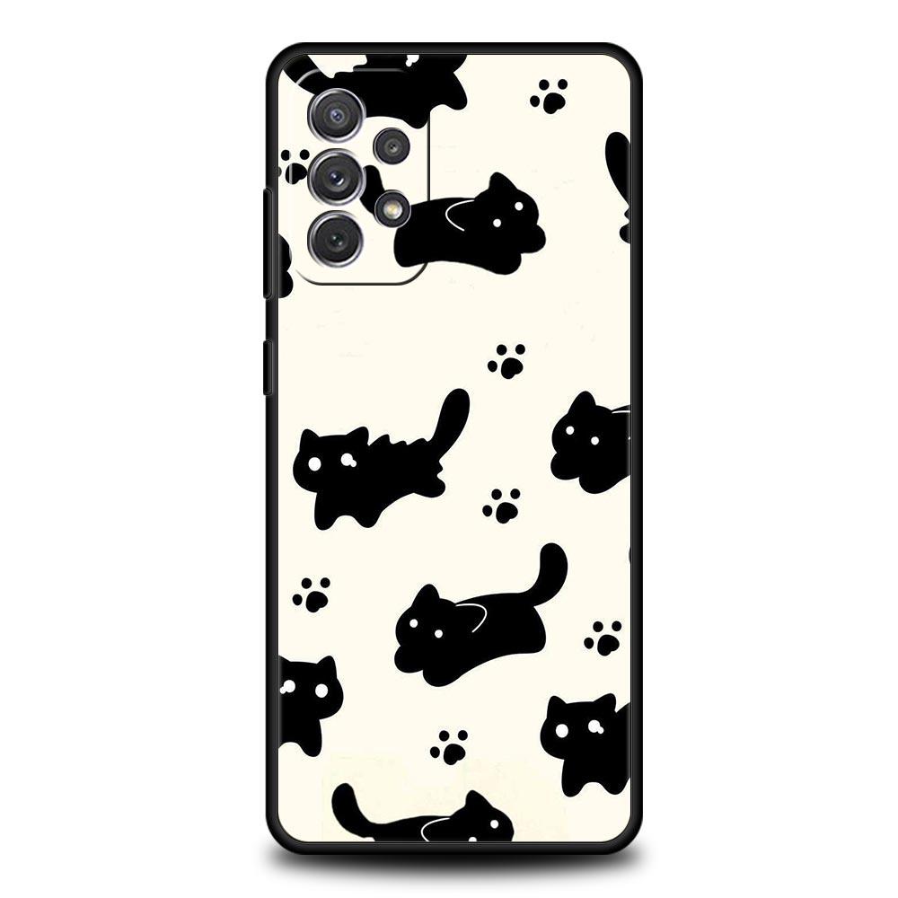 Funny Black Cat Case for Samsung A57 A37 A51 A71 A21S A17 A11 A15 A25 A31 A41 A23 A33 A53 A73 A07 A05S A13 A35 A55 5G Cover