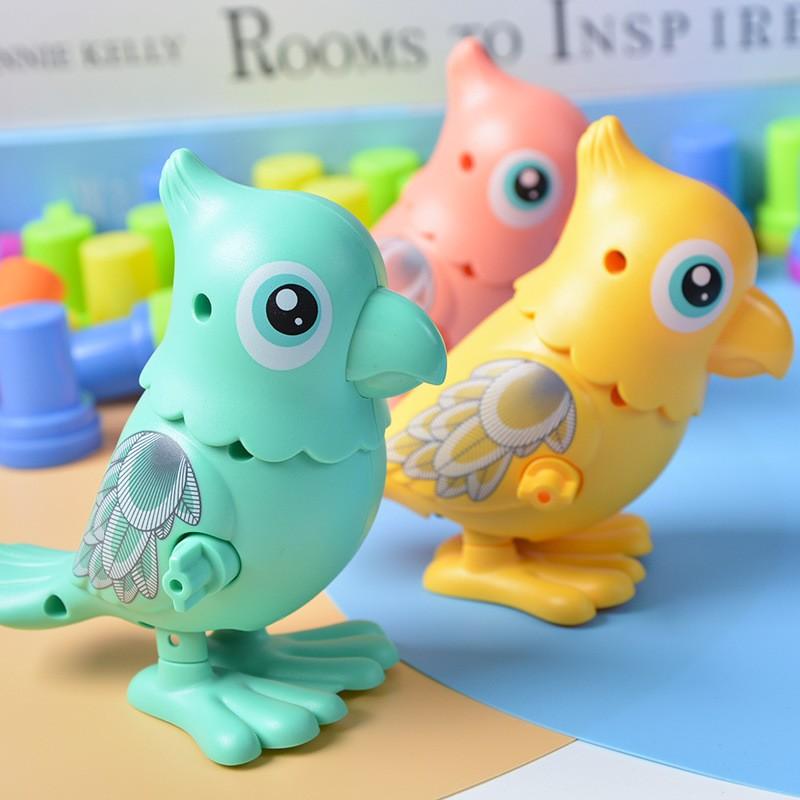 Children's Cartoon Cute Imitation Animal Toy Spring Jumping Parrot