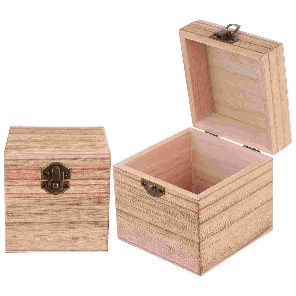 Wooden Storage Box Retro Decor Gift Jewelry Boxes Cord Ring for Packaging Candy Child
