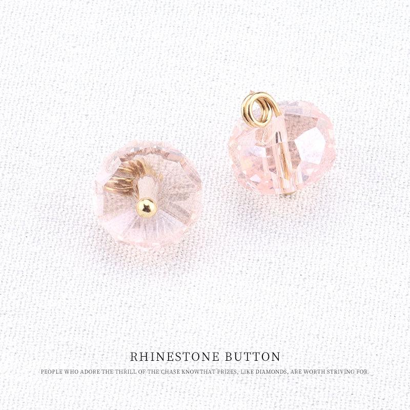 5pcs Cut Face Flower Tray Crystal Button Women'S Shirt Cardigan Children'S Buttons Cheongsam Hanfu Tang Style Button Accessories