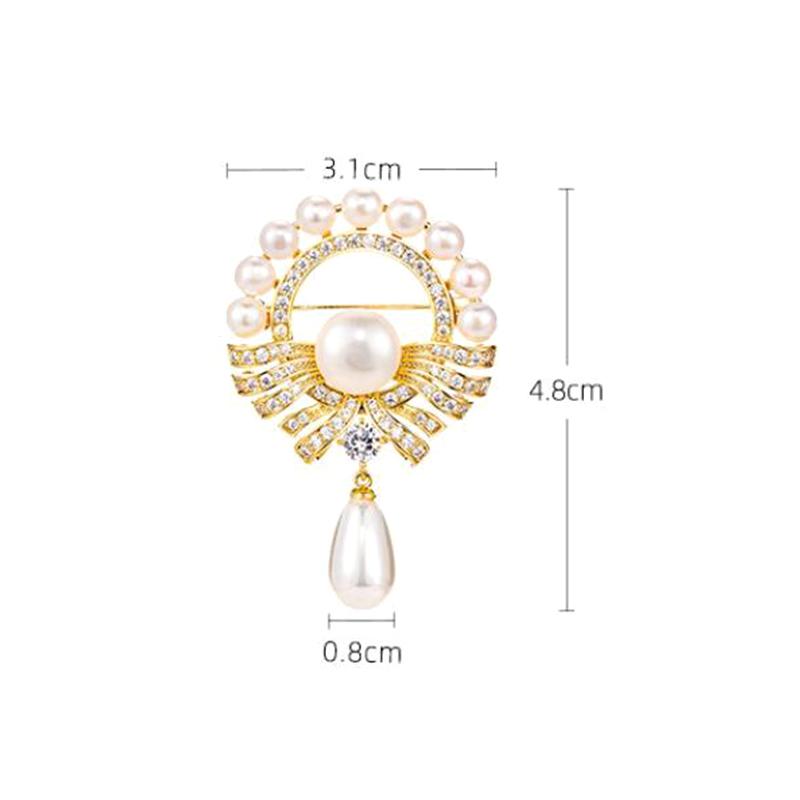 Broșă Baroc Elegantă în Formă de Picătură de Apă cu Perlă Imitată pentru Femei Bijuterii de Lux pentru Petrecere Cadou Accesorii Acul de Haină