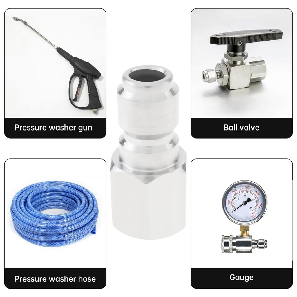 Pack Of 2 Steel Quick Connect Pressure Washer Couplers 3/8 Inch Female NPT Fitting Simple To Use for Cleaning Machines