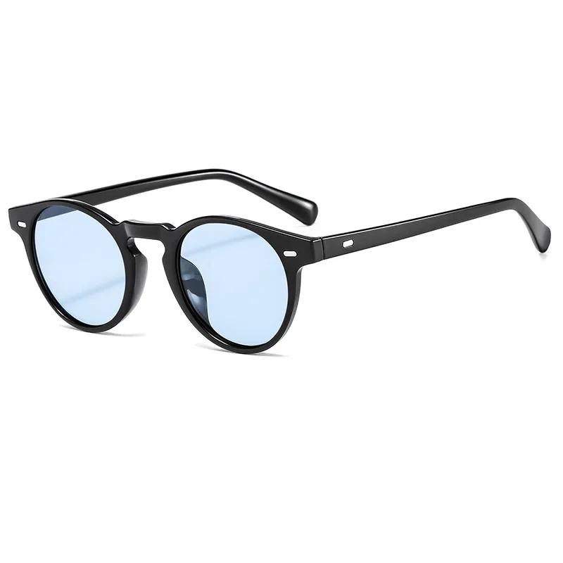 Small Vintage Round Sunglasses Men Women Brand Designer Ocean Color Sun Glasses Male Female Fashion Retro Oval Oculos De Sol