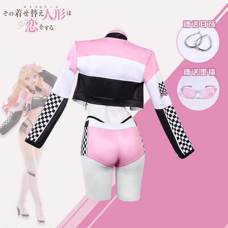 Anime My Dress Up Darling Marin Kitagawa Cosplay Costume Wig Race Suit Props Cool Girl Streetwear Dress Halloween Party Outfit