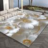 Elegant Fine 3D Peony Floral Pattern Carpet Mat Blue Pink Gold Relief Rug for Living Room Bedroom Hotel Luxury Home Decoration