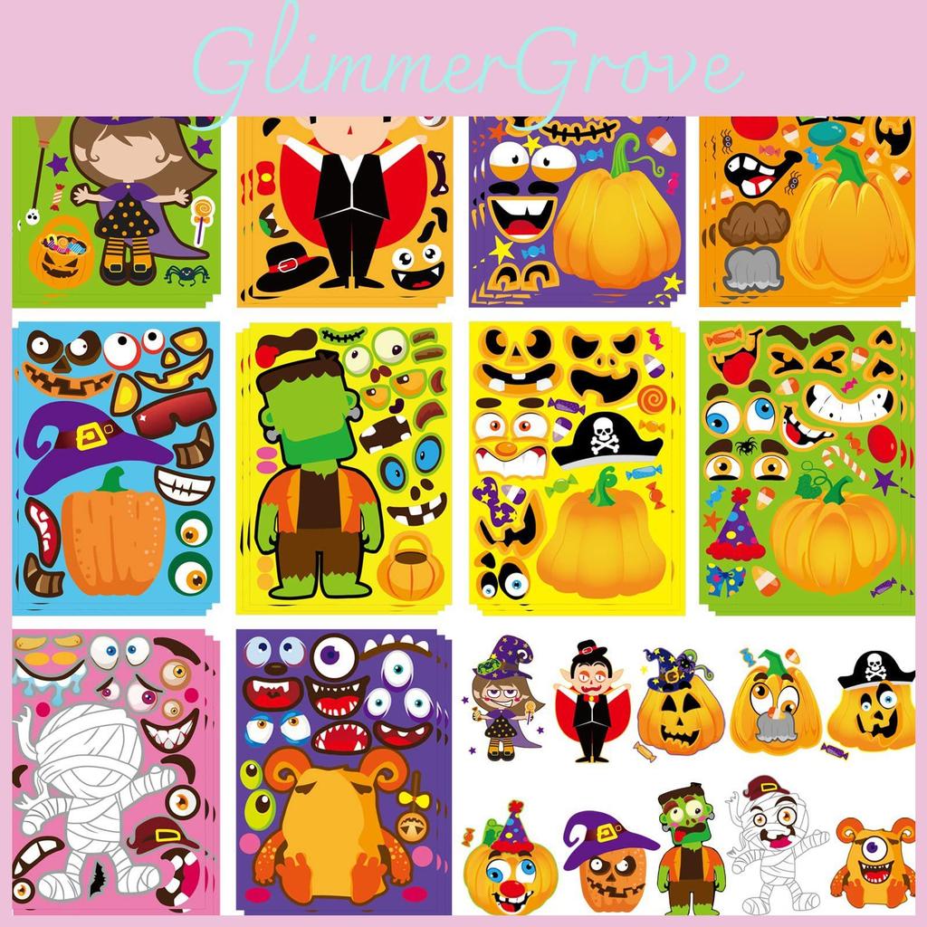 Creative Cm2304009 Halloween Pumpkin Themed Stickers For Kids Fun Crafting Activities
