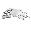 2Pcs/Pair 14*6cm Car Decoration Stickers,Helmet Shaped Decoration,Silver Fire Skull Stickers,Car Decoration Accessories