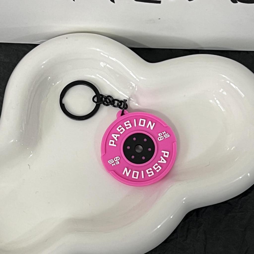 Miu Series Dumbbell Plate Keychain: Trendy Fitness Accessory & Sports Jewelry Gift