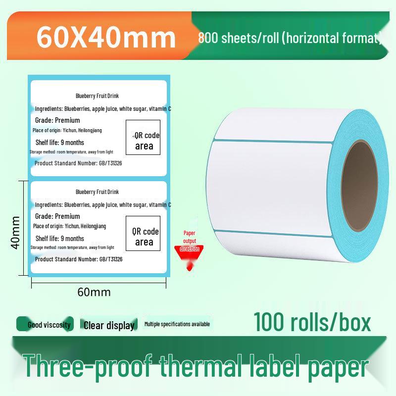 Waterproof Thermal Label Paper for Logistics, Retail, and Hospital Barcode Printing