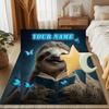1PC Custom Name Sloth Magical Book Theme Floor Mat Ideal for Living Room, Game Rooms, Office, Bedroom Floor Mat Playful Design