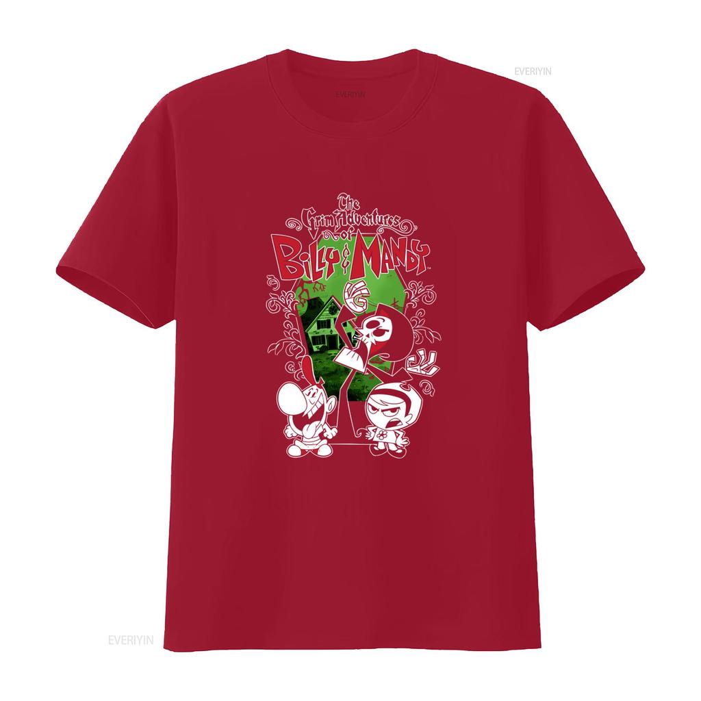 The Grim Adventures Of Billy And Mandy Cartoon Print T shirt for VN1180 vintage Washed graphic Casual Slightly Unisex