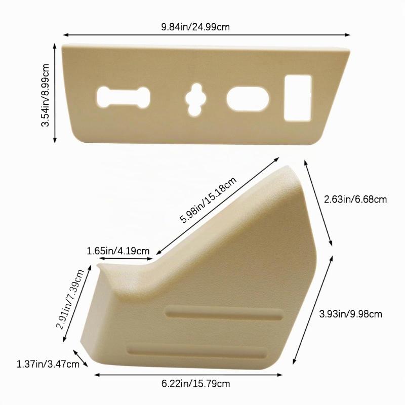 Beige Driver‑Side Seat Side Trim Panel Cover, 2‑Piece Replacement Set for F‑150 9L3Z1661693CA , Repairs Worn Front Left Seat Interior Trim