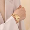 New Classic Shiny Rhinestone Bracelets Women Fashion Leaves Flower Bracelets Bangle for Female Bohemia Open Bangles Party Jewelry Punk Accessories