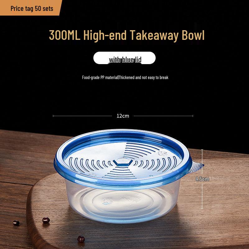 

ZISIZ Disposable Round Takeout Bowls, 50-Pack