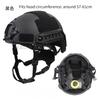 Casco Tattico FAST in Fibra di Vetro, Leggero 1.5kg, Imbracatura Interna Wendy, Guide Laterali Aggiornate, Regolabile 57-61cm per Softair CS Caccia